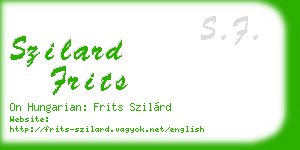 szilard frits business card